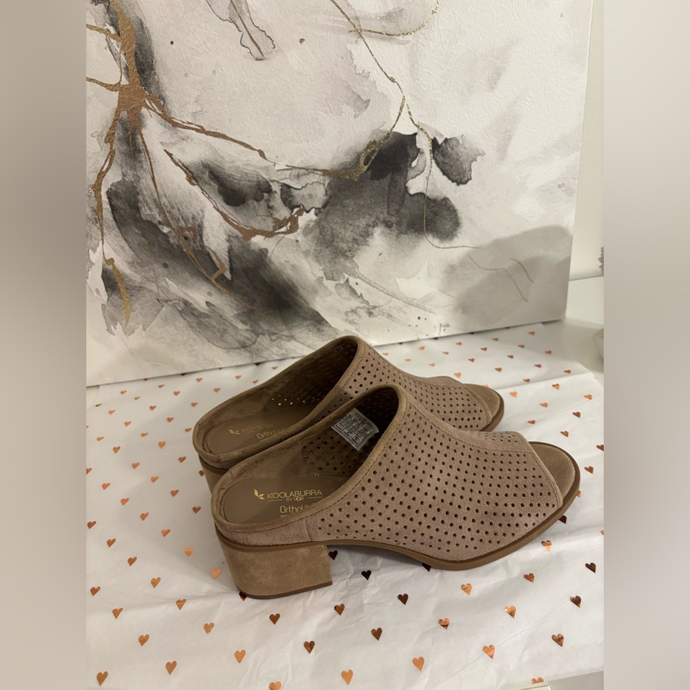Koolaburra Tan Perforated Mules